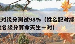 姓名配对缘分测试98%（姓名配对缘分测试98%姓名缘分算命天生一对）