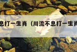 川流不息打一生肖（川流不息打一生肖最佳答案）