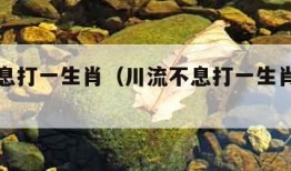 川流不息打一生肖（川流不息打一生肖最佳答案）