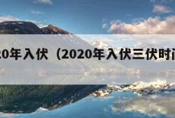 2020年入伏（2020年入伏三伏时间表）