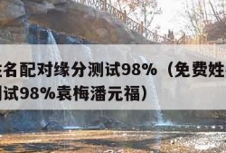 免费姓名配对缘分测试98%（免费姓名配对缘分测试98%袁梅潘元福）