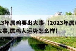 2023年属鸡要出大事（2023年属鸡要出大事,属鸡人运势怎么样）