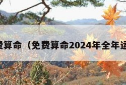 免费算命（免费算命2024年全年运势）