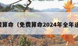 免费算命（免费算命2024年全年运势）