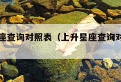 上升星座查询对照表（上升星座查询对照表怎么算）