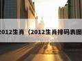 2012生肖（2012生肖排码表图）