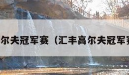 汇丰高尔夫冠军赛（汇丰高尔夫冠军赛直播）