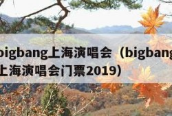 bigbang上海演唱会（bigbang上海演唱会门票2019）