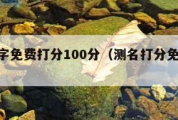 测名字免费打分100分（测名打分免费100分）