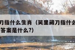 笑里藏刀指什么生肖（笑里藏刀指什么生肖动物,最佳答案是什么?）