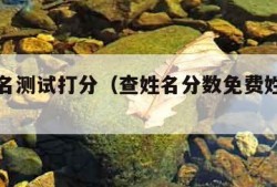 免费姓名测试打分（查姓名分数免费姓名测试打分）