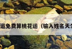 测桃花运免费算桃花运（输入姓名天生一对）