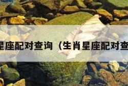 生肖星座配对查询（生肖星座配对查询表）