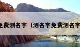 名字免费测名字（测名字免费测名字五行）