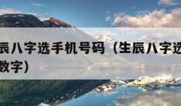 免费生辰八字选手机号码（生辰八字选手机号码前面数字）