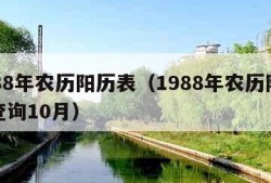 1988年农历阳历表（1988年农历阳历表查询10月）