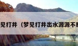 梦见打井（梦见打井出水源源不断）