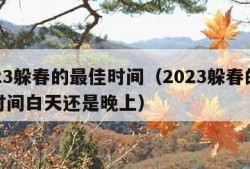 2023躲春的最佳时间（2023躲春的最佳时间白天还是晚上）