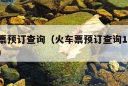 火车票预订查询（火车票预订查询12306官网）