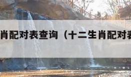 十二生肖配对表查询（十二生肖配对表查询2022）