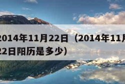 2014年11月22日（2014年11月22日阳历是多少）