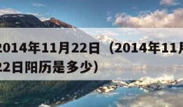 2014年11月22日（2014年11月22日阳历是多少）