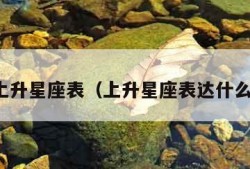 上升星座表（上升星座表达什么）