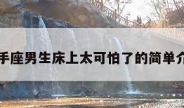 射手座男生床上太可怕了的简单介绍