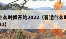 春运什么时候开始2022（春运什么时候开始2023）