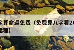 看八字算命运免费（免费算八字看2021最准的运程）