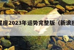 新浪星座2023年运势完整版（新浪座运势查询）