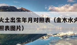 金木水火土出生年月对照表（金木水火土出生年月对照表图片）