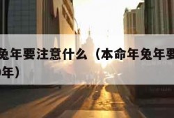 本命年兔年要注意什么（本命年兔年要注意什么1999年）