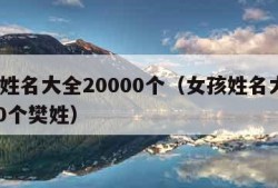 女孩姓名大全20000个（女孩姓名大全20000个樊姓）