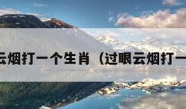 过眼云烟打一个生肖（过眼云烟打一数字）