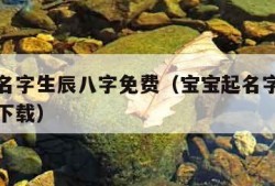 宝宝起名字生辰八字免费（宝宝起名字生辰八字免费下载）