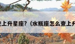 怎么查上升星座?（水瓶座怎么查上升星座）