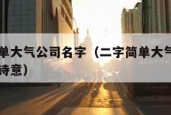 二字简单大气公司名字（二字简单大气公司名字富有诗意）