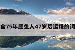 包含75年属兔人47岁后运程的词条