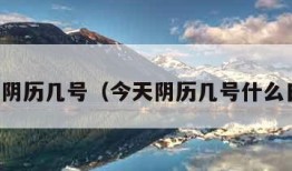 今天阴历几号（今天阴历几号什么日子）