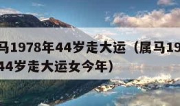 属马1978年44岁走大运（属马1978年44岁走大运女今年）