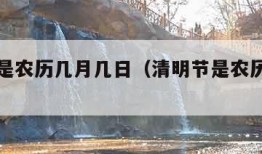 清明节是农历几月几日（清明节是农历几月几日?）