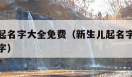 新生儿起名字大全免费（新生儿起名字大全免费带晗字）