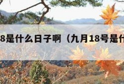 9月18是什么日子啊（九月18号是什么日子）