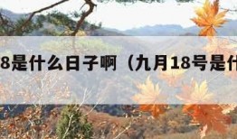 9月18是什么日子啊（九月18号是什么日子）