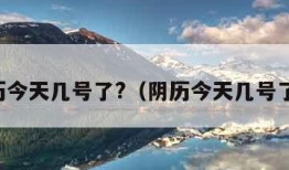 阴历今天几号了?（阴历今天几号了呀）