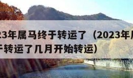 2023年属马终于转运了（2023年属马终于转运了几月开始转运）