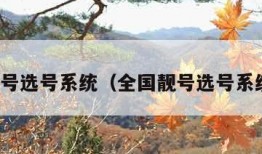 全国靓号选号系统（全国靓号选号系统官网）