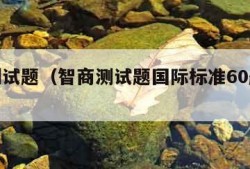 智商测试题（智商测试题国际标准60题在线测试）