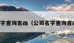 公司名字查询吉凶（公司名字查询吉凶易经）